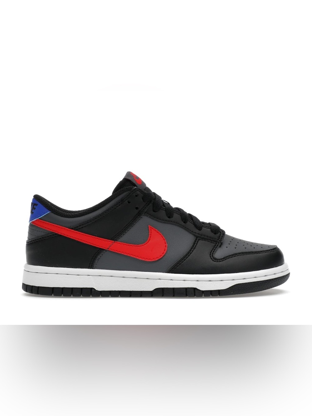 Nike Dunk Low Sneakers‎ Size 7Y Black Gray Red